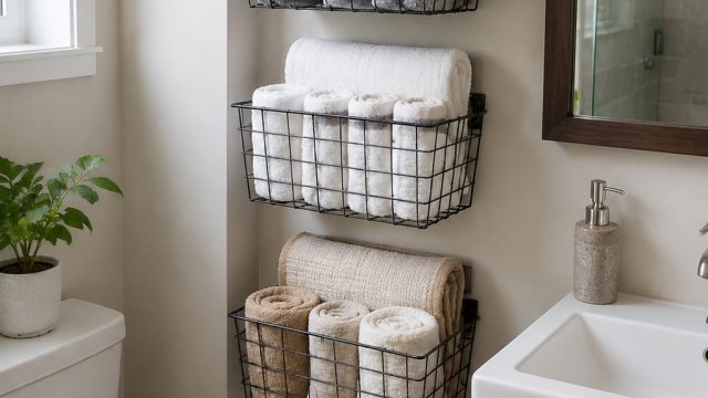 Transform Your Small Bathroom with This Affordable Towel Storage Hack