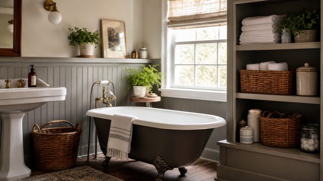 Transform Your Bathroom: Embrace Vintage Style with Wicker Storage